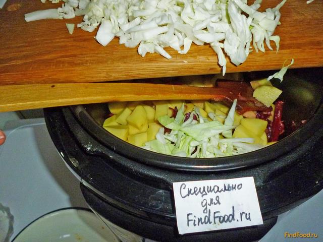 Вегетарианский борщ с грибами в мультиварке рецепт с фото 16-го шага 