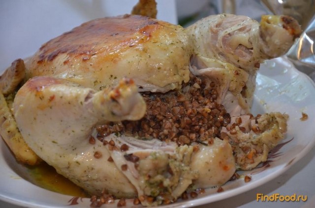 Курица фаршированная гречкой рецепт с фото 5-го шага 