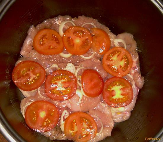 Куриная грудка запеченная с помидором и болгарским перцем рецепт с фото 9-го шага 