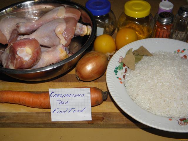 Рис с курицей в мультиварке рецепт с фото 1-го шага 