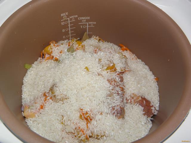 Рис с курицей в мультиварке рецепт с фото 5-го шага 