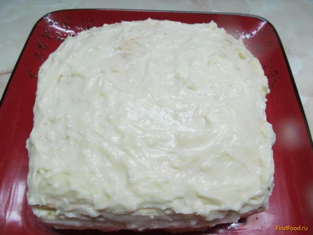 Быстрый торт в сковороде с заварным кремом рецепт с фото 13-го шага 