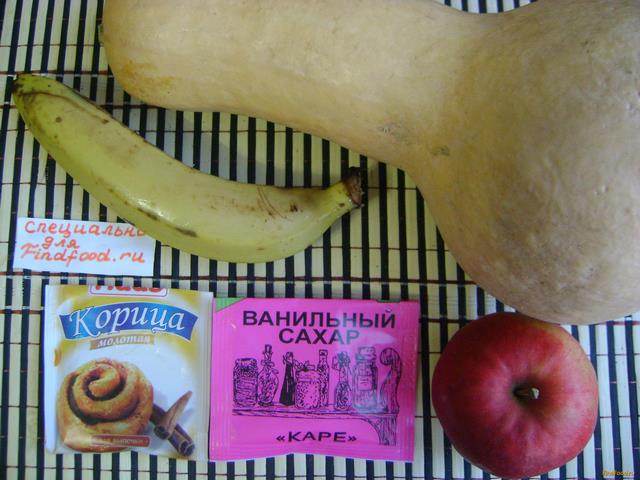 Тушеная тыква с яблоком и бананом рецепт с фото 1-го шага 
