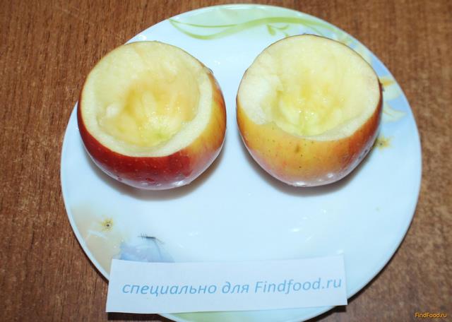 Печеные яблоки с творожной массой рецепт с фото 1-го шага 