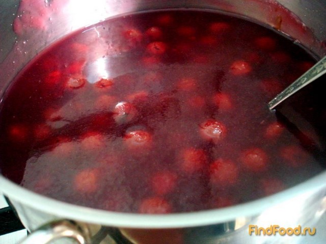 Кисель вишнёво - малиновый с ягодами рецепт с фото 7-го шага 