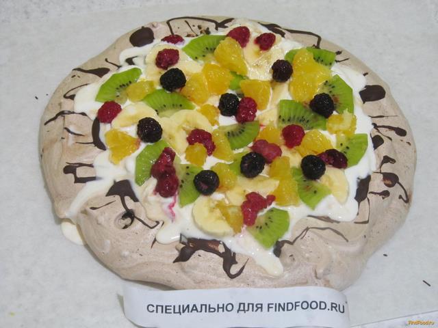 Торт с фруктами на безе рецепт с фото 12-го шага 