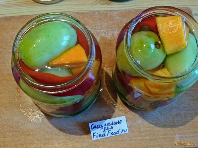 Маринованные зеленые помидоры с тыквой рецепт с фото 4-го шага 