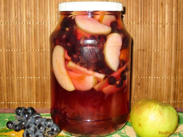 Компот из винограда и яблок на зиму рецепт с фото 8-го шага 