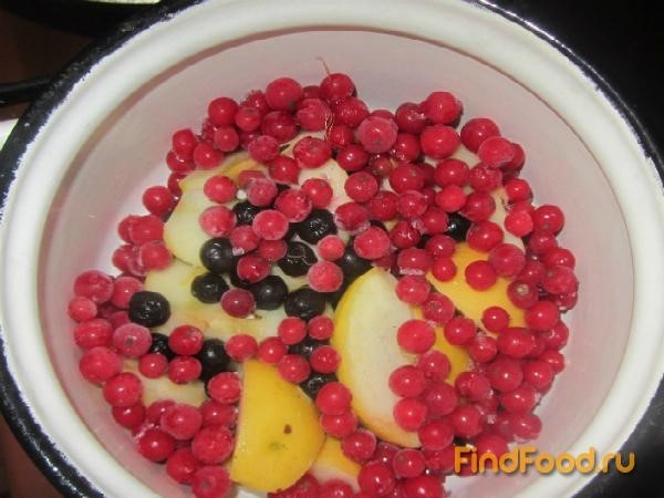 Компот из замороженных фруктов и ягод рецепт с фото 2-го шага 