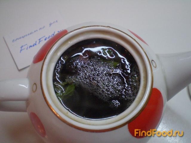Черный чай с мятой и рябиной рецепт с фото 4-го шага 