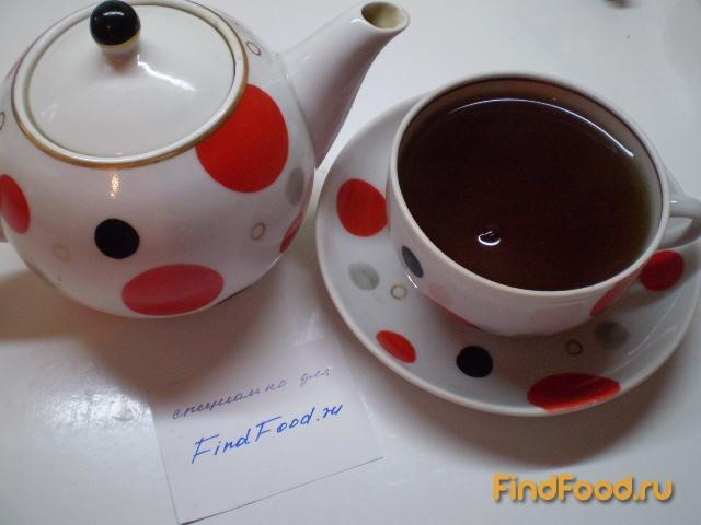 Черный чай с мятой и рябиной рецепт с фото 5-го шага 