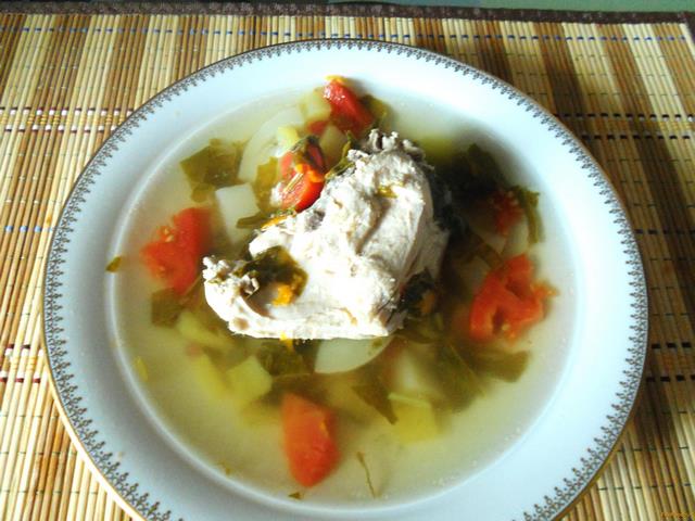 Летний овощной суп с курицей рецепт с фото 10-го шага 