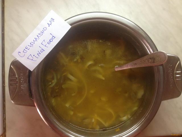 Грибной суп с лапшой рецепт с фото 5-го шага 