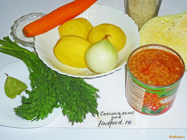 Рисовый суп с капустой и фасолью рецепт с фото 1-го шага 