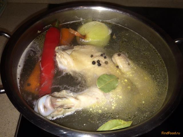 Суп из курицы с домашней лапшой рецепт с фото 5-го шага 