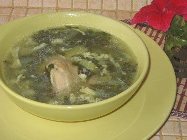 Куриный суп со щавелем и яйцом рецепт с фото 12-го шага 