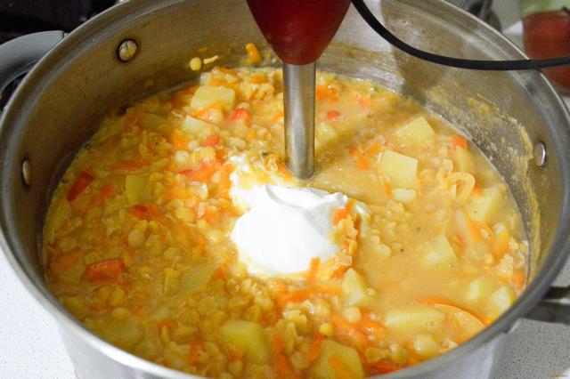 Постный гороховый суп - пюре рецепт с фото 7-го шага 