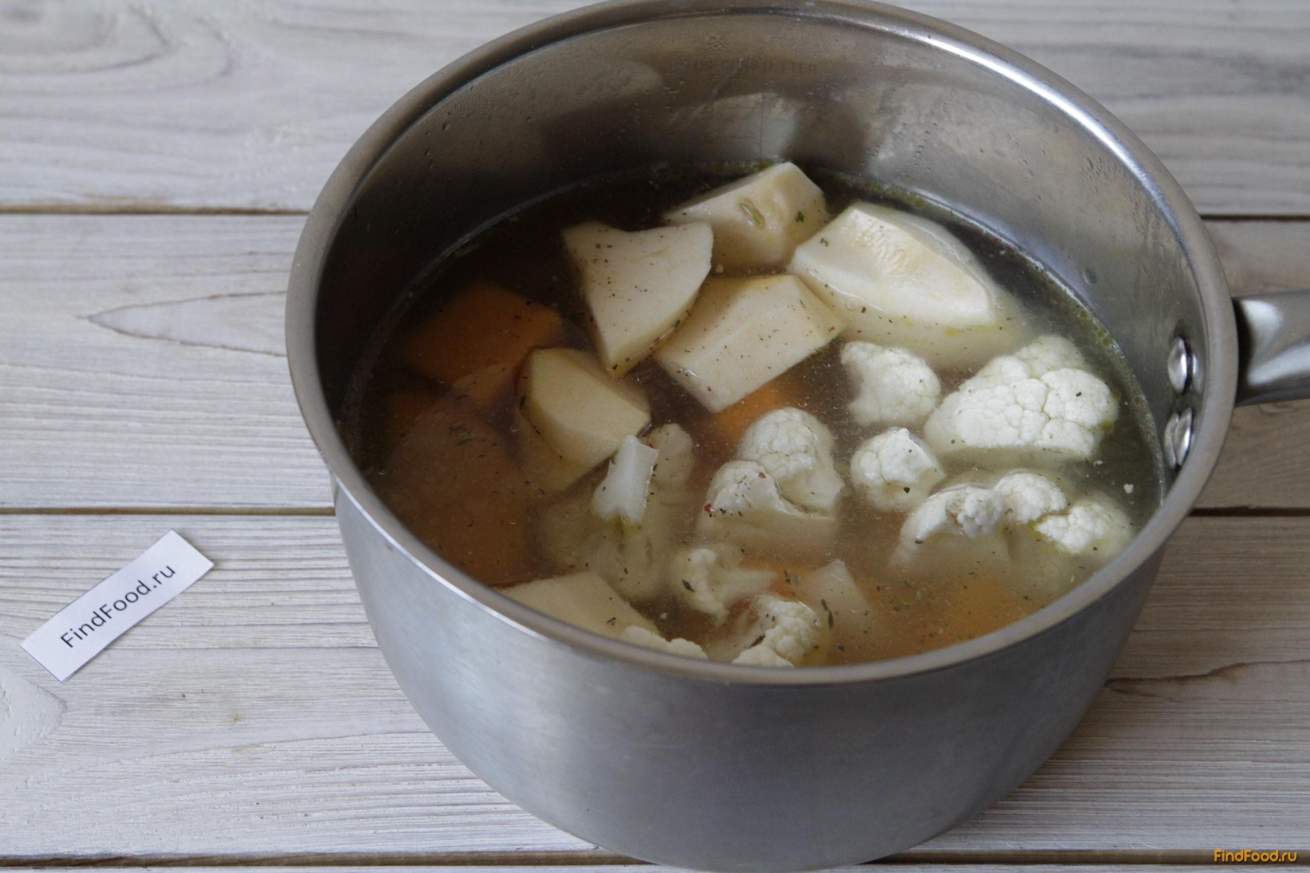 Суп пюре из патиссона цветной капусты и тыквы рецепт с фото 7-го шага 