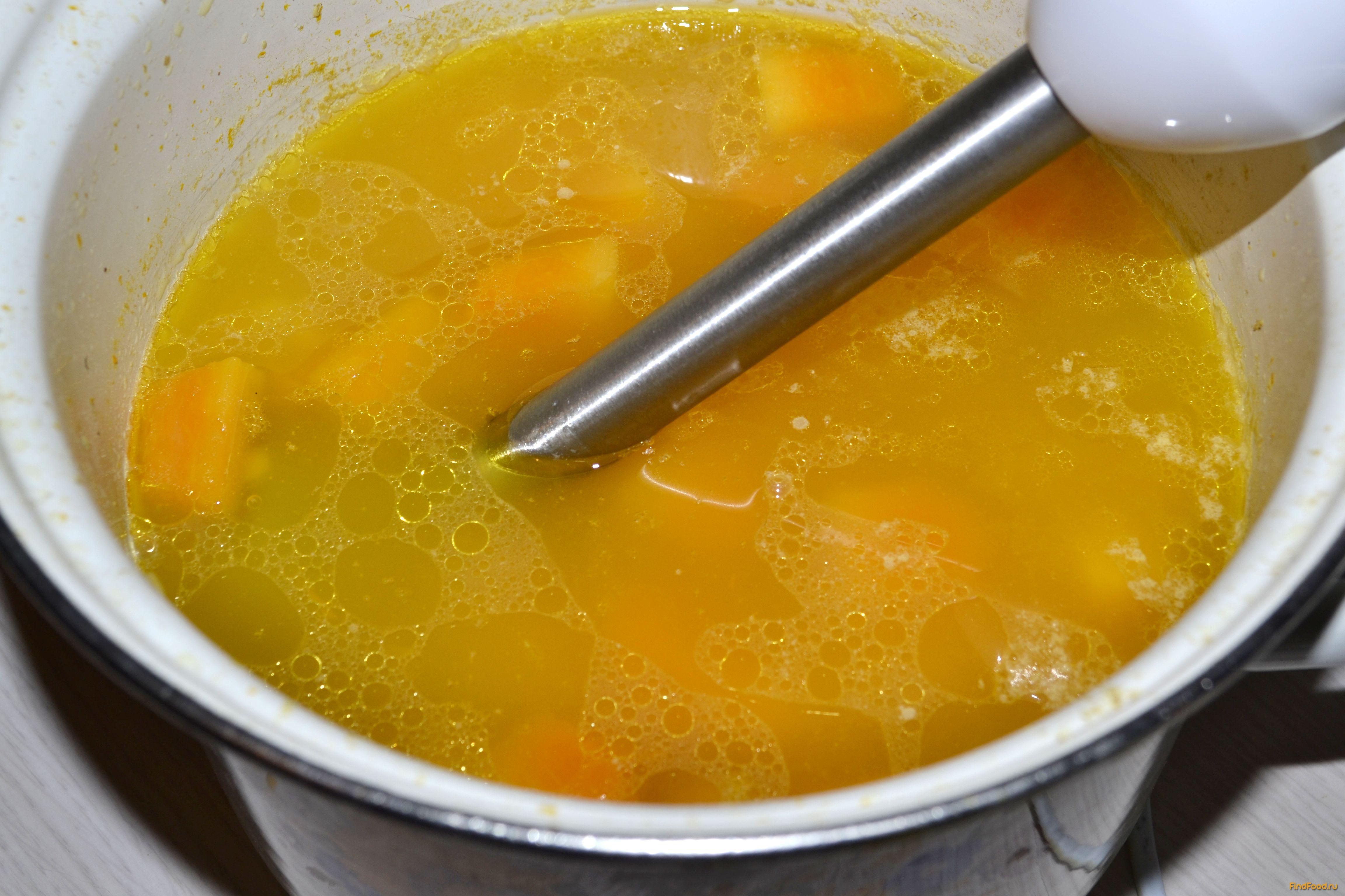 Суп-пюре на курином бульоне с тыквой и чечевицей рецепт с фото 8-го шага 
