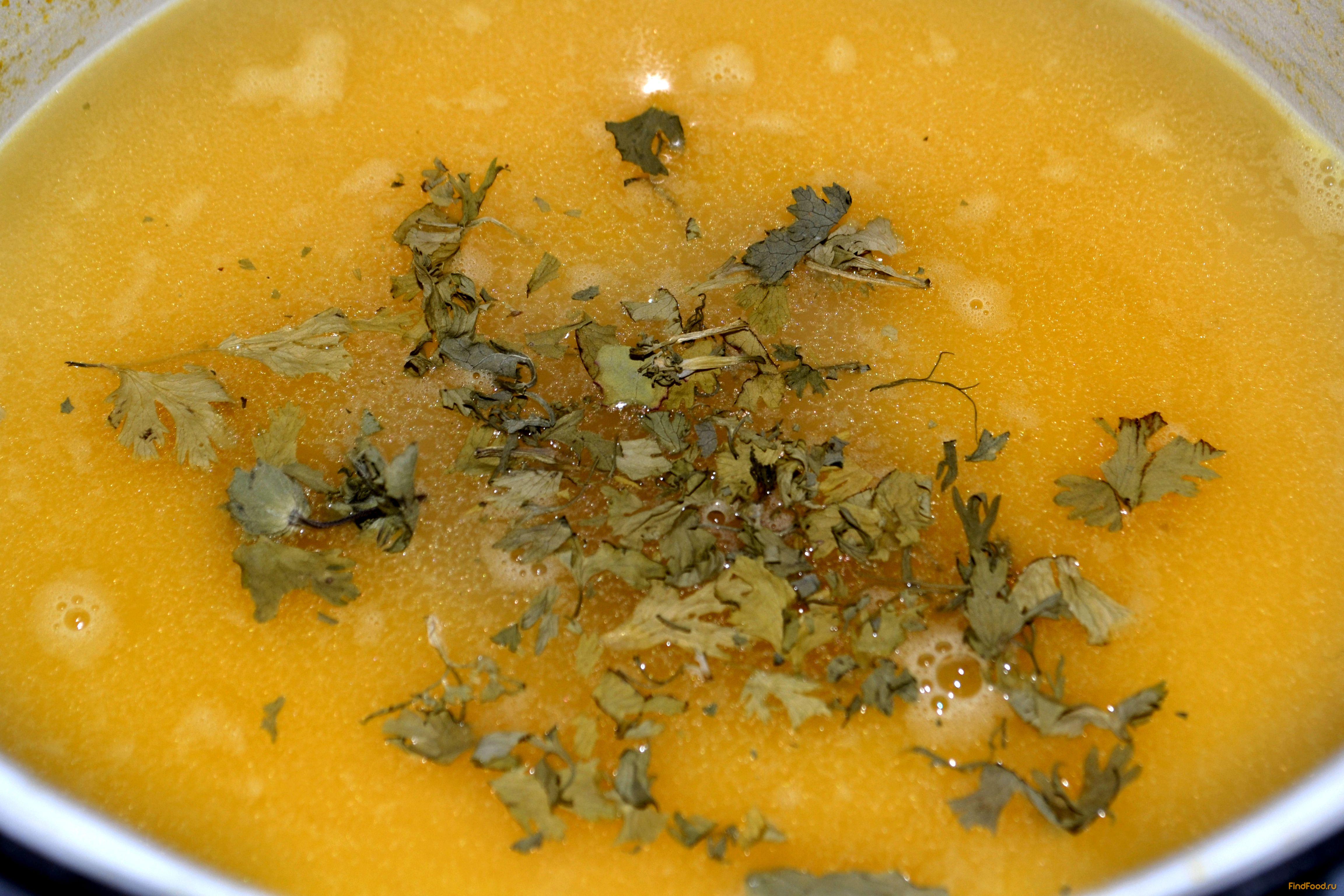 Суп-пюре на курином бульоне с тыквой и чечевицей рецепт с фото 9-го шага 