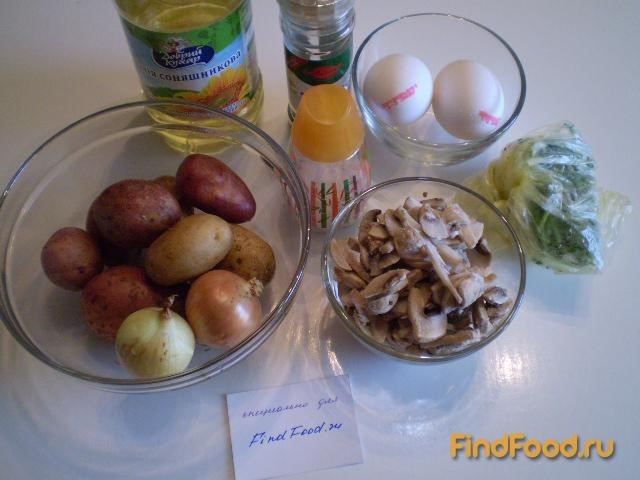 Картофельный суп с грибами и омлетом рецепт с фото 1-го шага 