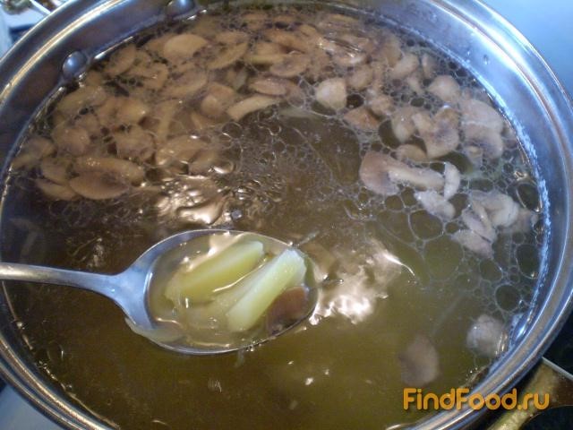Картофельный суп с грибами и омлетом рецепт с фото 7-го шага 