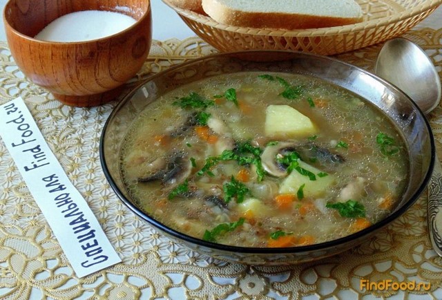 Гречневый суп с грибами рецепт с фото 9-го шага 