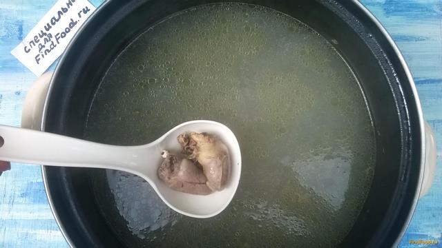Грибной суп с куриными сердечками и зеленой гречкой рецепт с фото 2-го шага 
