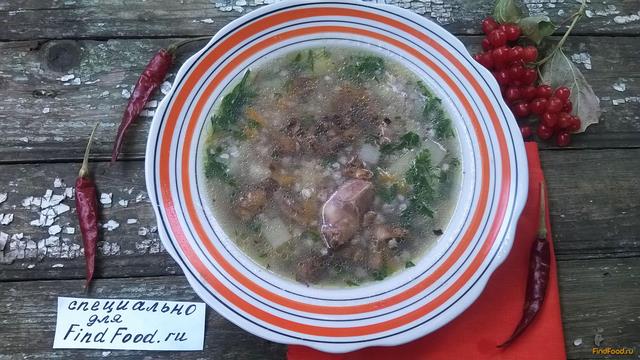 Грибной суп с куриными сердечками и зеленой гречкой рецепт с фото 7-го шага 