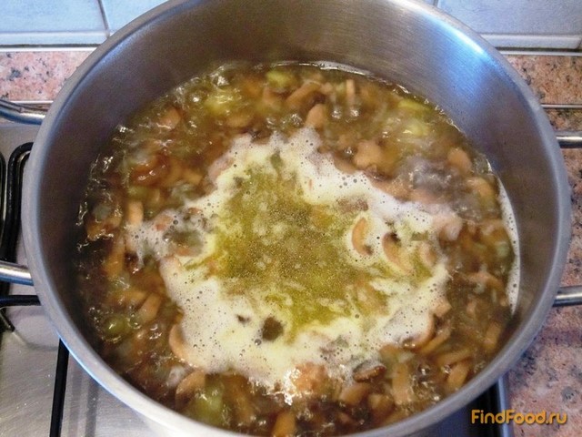 Суп-пюре из грибов с чесночными гренками рецепт с фото 6-го шага 