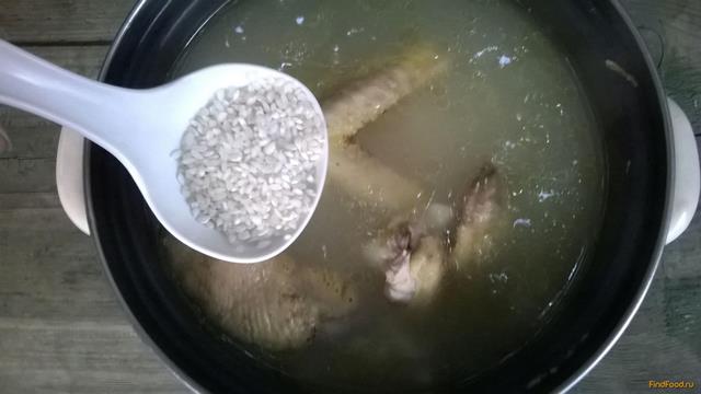 Тыквенно-рисовый суп с куриными потрохами рецепт с фото 4-го шага 