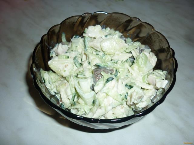 Салат из куриной грудки с огурцом и маслятами рецепт с фото 7-го шага 