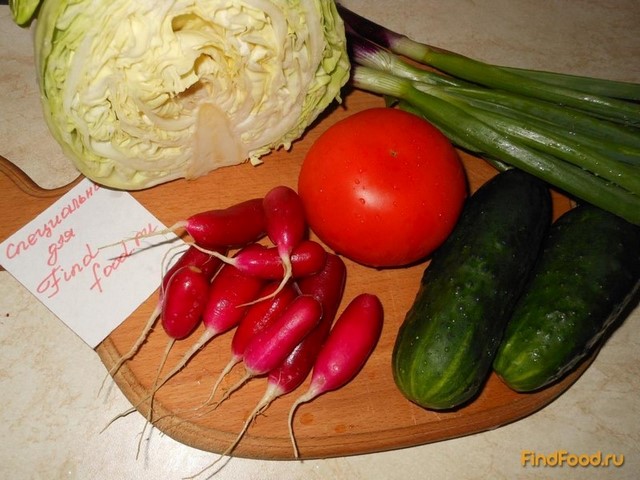 Весенний салат Калейдоскоп с овощами рецепт с фото 1-го шага 