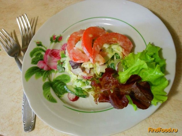Весенний салат Калейдоскоп с овощами рецепт с фото 8-го шага 