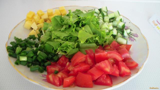 Салат овощной с сыром и зеленью рецепт с фото 7-го шага 