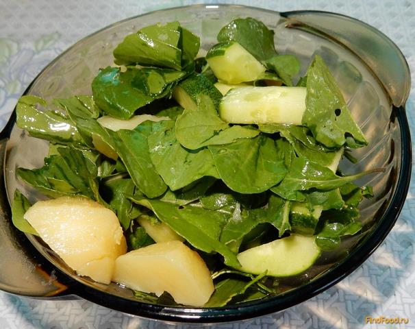 Картофельный салат с рукколой и огурцами рецепт с фото 9-го шага 