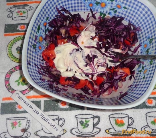 Салат из помидоров и краснокочанной капусты рецепт с фото 7-го шага 
