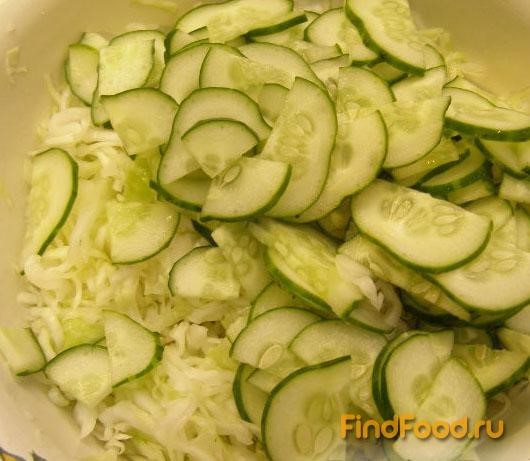 Салат из свежей капусты с огурцами рецепт с фото 4-го шага 