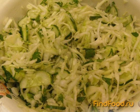 Салат из свежей капусты с огурцами рецепт с фото 6-го шага 