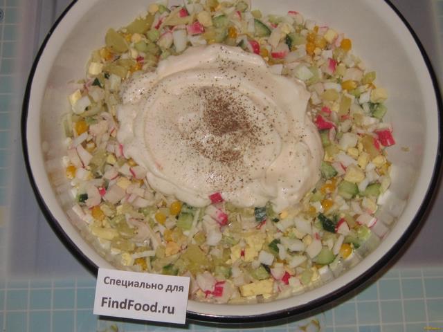 Салат крабовый с капустой рецепт с фото 5-го шага 
