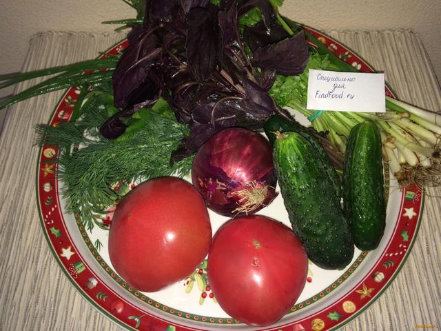Витаминный салат с зеленью рецепт с фото 1-го шага 