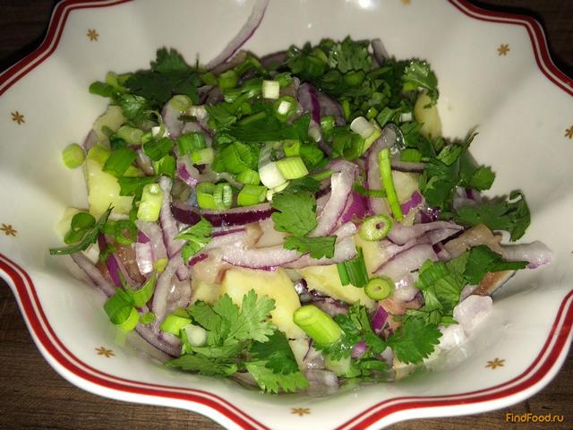 Картофельный салат с сельдью рецепт с фото 9-го шага 