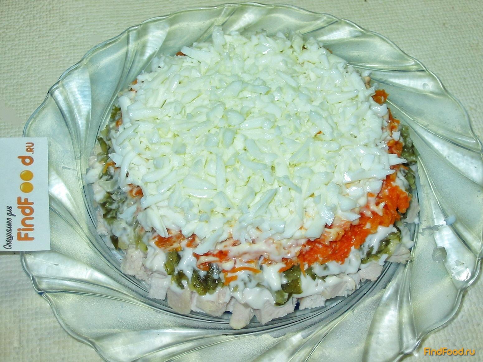 Слоёный салат с курицей и грибами рецепт с фото 13-го шага 
