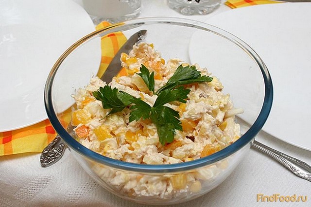 Салат с кукурузой и грибами рецепт с фото 4-го шага 
