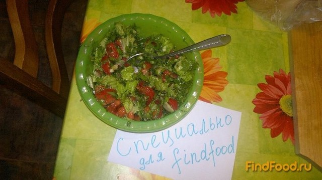 Овощной салат с зеленью рецепт с фото 10-го шага 