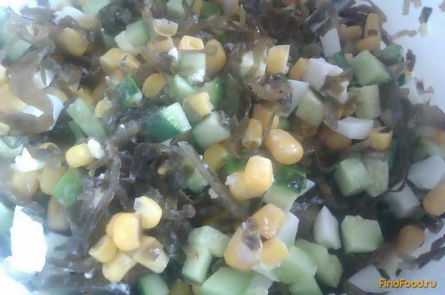 Салат из морской капусты с огурцом рецепт с фото 6-го шага 