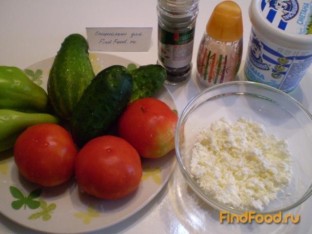 Овощной салат с творожной заправкой рецепт с фото 1-го шага 