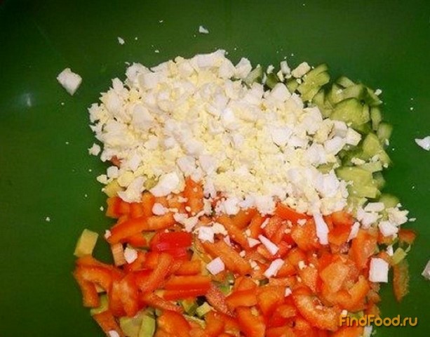 Салат с авокадо и кальмарами рецепт с фото 4-го шага 