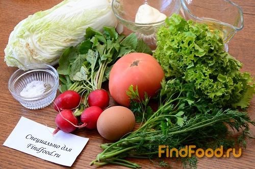 Овощной салат с яйцом рецепт с фото 1-го шага 