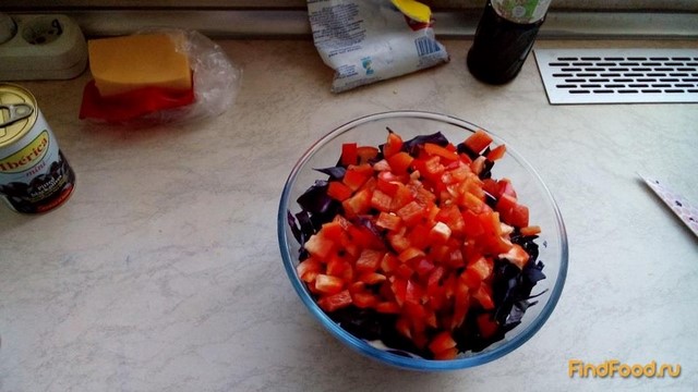 Сливочный салат с красной капустой рецепт с фото 3-го шага 